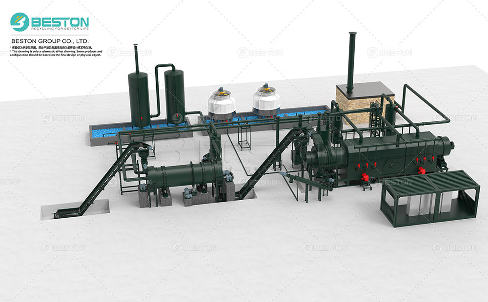 BST-50定制外觀炭化爐+烘幹爐+粉碎設備